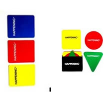 TARJETAS DE ARBITRO DE HOCKEY VERDE , ROJO Y AMARILLO